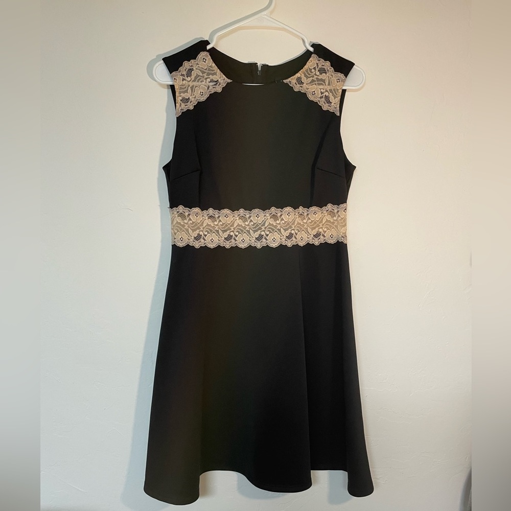 B. Smart peek thru lace & black dress